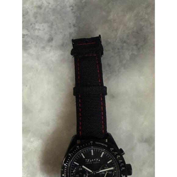SO&CO New York Men’s Black Multifunction Watch 100M Tachymeter NATO Strap Quartz main image 5